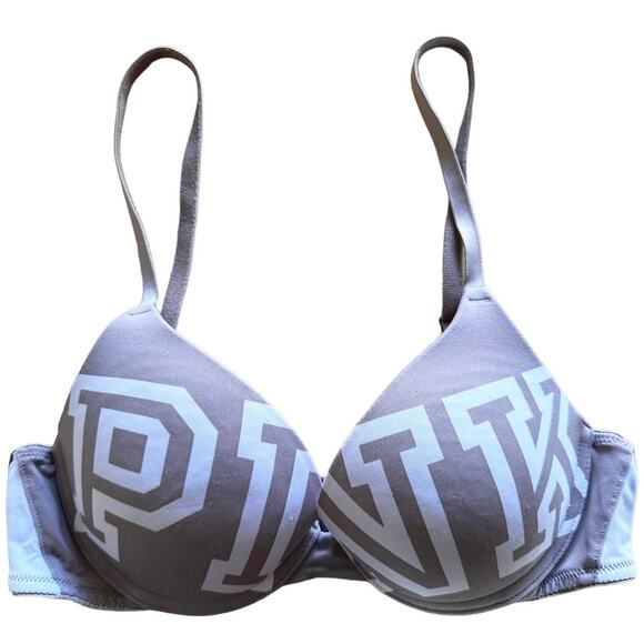 PINK Victoria's Secret Other - PINK Victoria's Secret Wear Everywhere Push Up Bra Logo Adjustable Beige 32B
